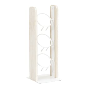 151-3411113 20 1/2" 3 Tier Cylinder Display, White-Washed Pine Wood
