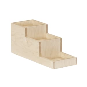151-366571 3 Tier Bottle Display Riser - 4 1/2" x 14" x 6"H, Maple Wood, Beige