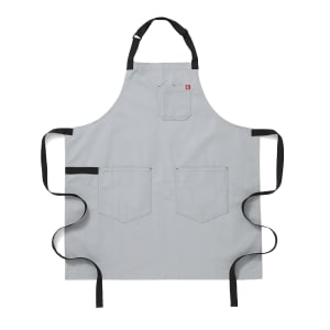 603-HB001562 Full Length Bib Apron w/ (2) Pockets - 33" x 30", Cotton, Earl Grey