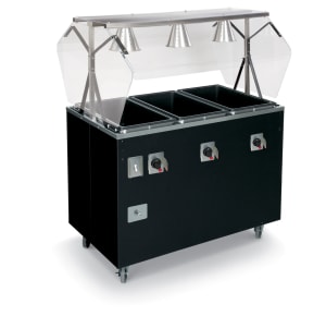 175-38714 46" Affordable Portable™ Cold Food Bar - (3) Pan Capacity, Floor Model, Black