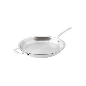 095-1221436 14 1/8" Aluminum/Stainless Steel Frying Pan w/ Stainless Steel Handle