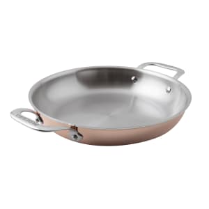 095-1561524 9-1/2" Aluminum/Copper/Stainless Steel French Omelet Pan w/ Stainless Steel Handles