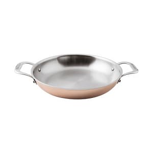 095-1561532 12-5/8" Aluminum/Copper/Stainless Steel French Omelet Pan w/ Stainless Steel Handles