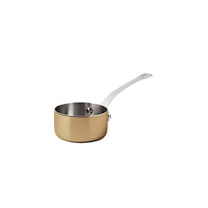 095-1560609 10 1/4 oz Aluminum/Copper/Stainless Steel Mini Saucepan Ramekin, Copper