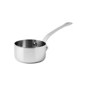095-1220609 10 1/4 oz Aluminum/Stainless Steel Mini Saucepan Ramekin, Silver