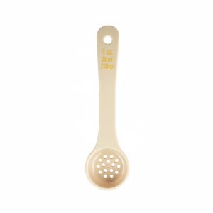 229-10639 1 oz Perforated Portion Spoon w/ Short Handle - Polycarbonate, Beige