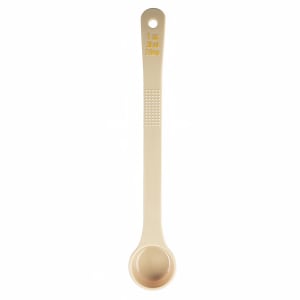 229-10640 1 oz Solid Portion Spoon w/ Long Handle - Polycarbonate, Beige