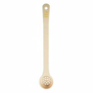 229-10641 1 oz Perforated Portion Spoon w/ Long Handle - Polycarbonate, Beige
