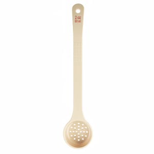 229-10645 2 oz Perforated Portion Spoon w/ Long Handle - Polycarbonate, Beige