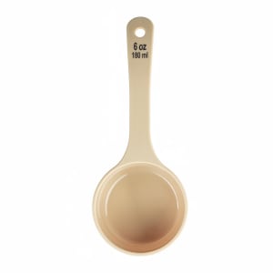 229-10654 6 oz Solid Portion Spoon w/ Short Handle - Polycarbonate, Beige