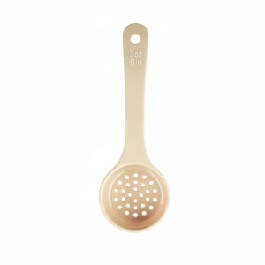 229-10647 3 oz Perforated Portion Spoon w/ Short Handle - Polycarbonate, Beige