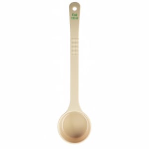 229-10652 4 oz Solid Portion Spoon w/ Long Handle - Polycarbonate, Beige