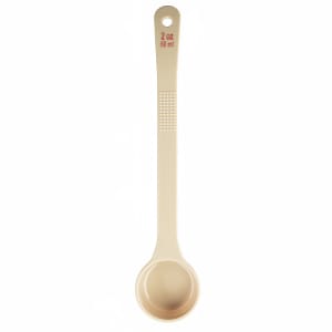 229-10644 2 oz Solid Portion Spoon w/ Long Handle - Polycarbonate, Beige