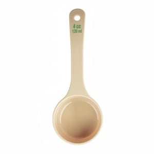 229-10650 4 oz Solid Portion Spoon w/ Short Handle - Polycarbonate, Beige