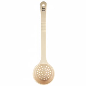 229-10657 6 oz Perforated Portion Spoon w/ Long Handle - Polycarbonate, Beige