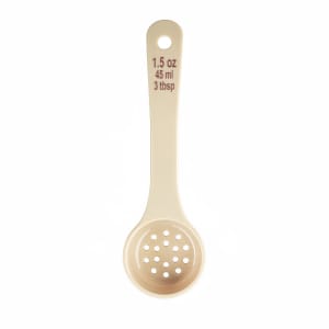 229-11167 1 1/2 oz Perforated Portion Spoon w/ Short Handle - Polycarbonate, Beige