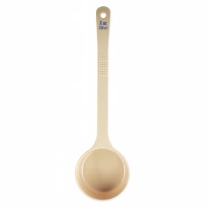 229-10660 8 oz Solid Portion Spoon w/ Long Handle - Polycarbonate, Beige