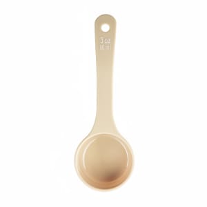 229-10646 3 oz Solid Portion Spoon w/ Short Handle - Polycarbonate, Beige
