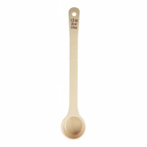 229-11168 1 1/1 oz Solid Portion Spoon w/ Long Handle - Polycarbonate, Beige