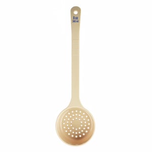 229-10661 8 oz Perforated Portion Spoon w/ Long Handle - Polycarbonate, Beige