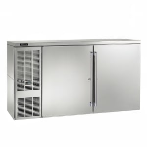 199-BBS60SSLSTK 60" Bar Refrigerator - 2 Swinging Solid Doors, Stainless, 120v