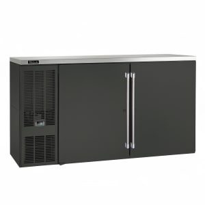 199-BBS60BSLSTK 60" Bar Refrigerator - 2 Swinging Solid Doors, Black, 120v