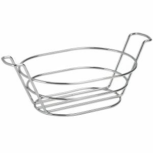 284-422785 Oval Wire Bucket Basket, 8 1/2" x 6", Stainless Steel