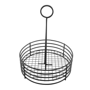 284-431850 Round Condiment Caddy - Iron, Black