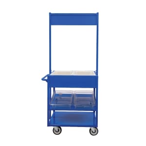 098-52861BL01 3 Level Share Cart w/ (2) Coldmaster® Food Pans - Aluminum, Blue