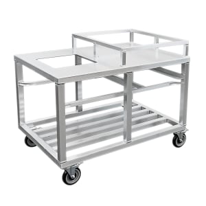 098-53757 40"L Aluminum Bus Cart w/ (3) Levels, Silver