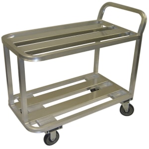 145-ALUC2203636H 2 Level Aluminum Utility Cart w/ 1200 lb Capacity, Flat Ledges