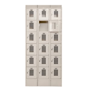 145-WL618ST 3 Column Locker w/ (18) 10" x 18" x 12" Compartments, Beige