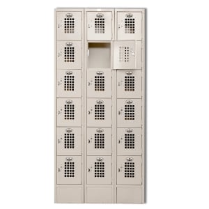 145-WL61815 3 Column Locker w/ (18) 10" x 15" x 12" Compartments, Beige