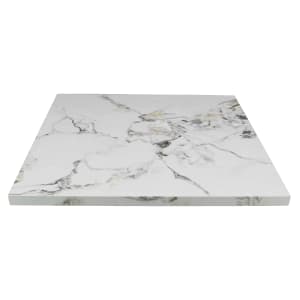 628-P60024X30 24" x 30" Rectangular Sintered Stone Table Top - Indoor/Outdoor, White Calacatta