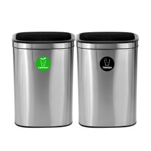 Commercial Trash Can Restaurant Outdoor Large Garbage Waste Recycle Bin 40L Brown Garbage Can