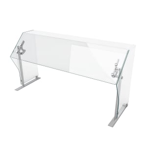 315-VG3P54 54" Portable Food Shield - Free-Standing, Adjustable, Glass/Aluminum