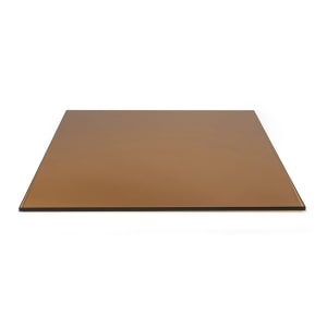 872-BHO125BZG20 Square B³ Buffet Building Blocks® Buffet Board - 19" x 19", Glass, Amber