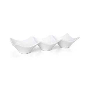 872-DBO074WHP22 6 oz Origami® Dish w/ (3) Compartments - Porcelain, White
