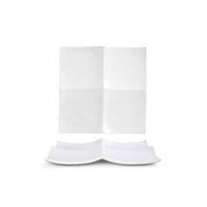 872-DAP032WHP23 8" Square Origami® Plate - Porcelain, White