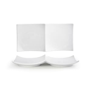 872-DDP035WHP22 Rectangular Origami® Plate - 12" x 6", Porcelain, White