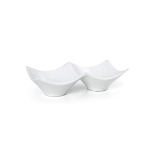 872-DBO073WHP22 4 oz Origami® Dish w/ (2) Compartments - Porcelain, White