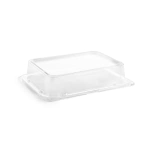 872-DCV062CLT28 Rectangular Servewise® Disposable Plate Cover - 6 1/4" x 8 1/4", Plastic, Clear