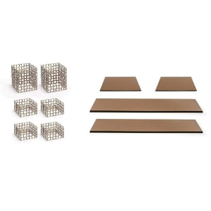 872-BST039MUM28 10 Piece B³ Buffet Building Blocks® Riser Set - Amber Glass/ Copper
