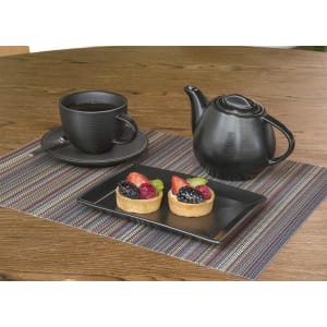 872-DSP001BKP23 Rectangular Spiral® Plate - 7" x 5", Porcelain, Ink
