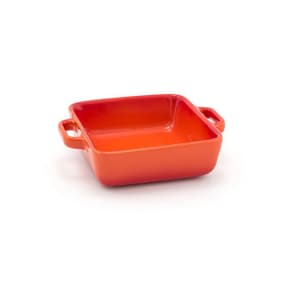 872-DBO138ORC23 14 oz Square Kiln® Baking Dish - Porcelain, Blood Orange