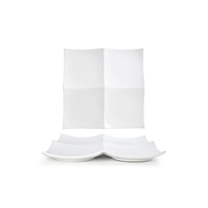 872-DDP034WHP22 10" Square Origami® Plate - Porcelain, White