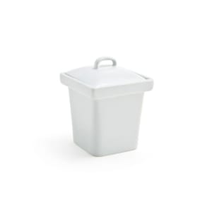 872-DBO075WHP22 Square 4 oz Condiment Jar - White
