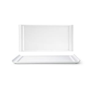 872-DDP017WHP22 Rectangular Nouvelle Plate - 13" x 6 1/2", Porcelain, White