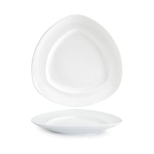 872-DDP024WHP22 12 1/2" Triangular Trillium Plate - Porcelain, White