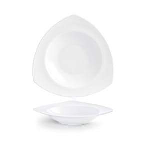 872-DBO029WHP22 20 oz Triangular  Trillium Bowl - Porcelain, White